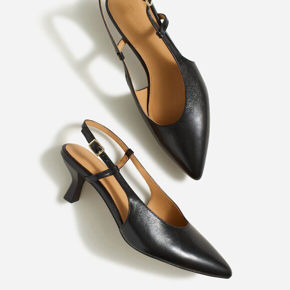 Madewell Shoes - Madewell The Debbie Slingback Pump in True Black, Size 7